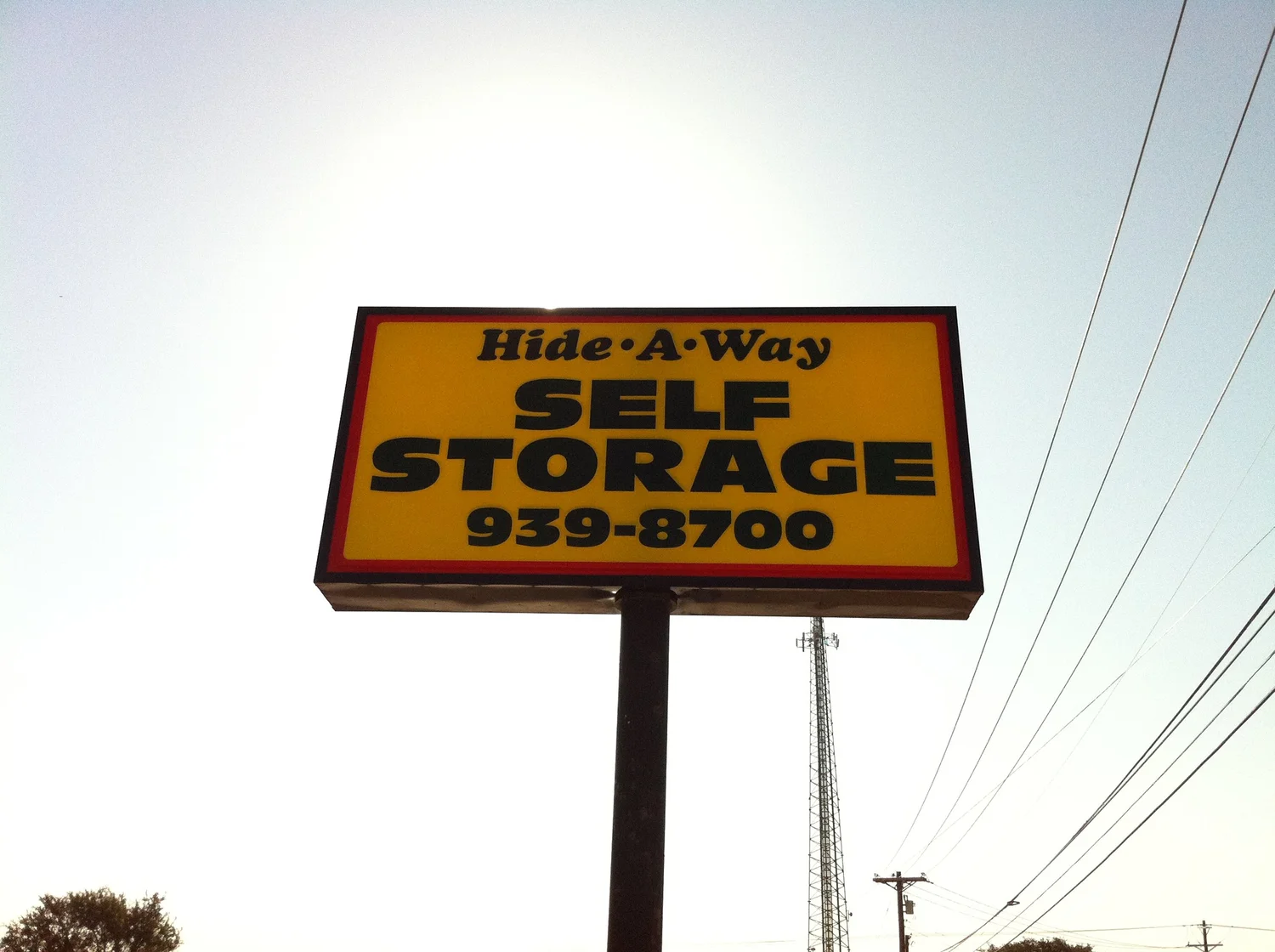 Hide-A-Way Self Storage sign in Belton, TX